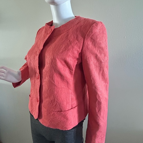 Talbot’s Suit Jacket, Orange Salmon, Jacquard, Professional, 12 petite - Picture 1 of 11